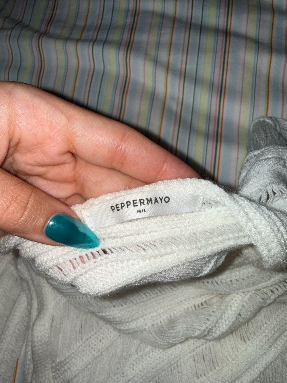 Peppermayo White Sheer Knit Mini Dress - Picture 3 of 3
